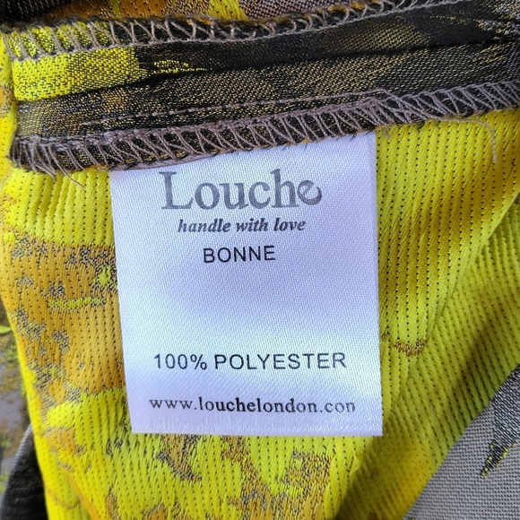 Louche London Gold Abstract Floral Cut Out Back Midi Dress Size Small NWT - Picture 7 of 10